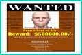 Fake name on a wanted poster